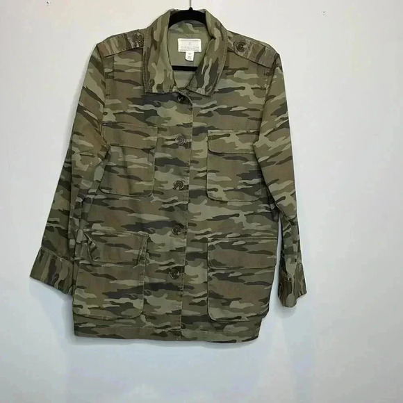 Caslon Camo Utility Jacket/Coat/Shirt Sz LG 4-Pocket Button Closure - Picture 10 of 11